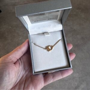 NIB Christian Dior Gold. 1980-2000 logo-embellishment bracelet. Adjustable